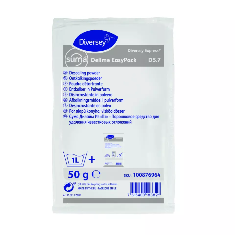 Suma 100876964, Delime EP D5.7 Descaler Portions for Kitchen Equipment and Dishwashers 50g, image 1, gallery thumbnail