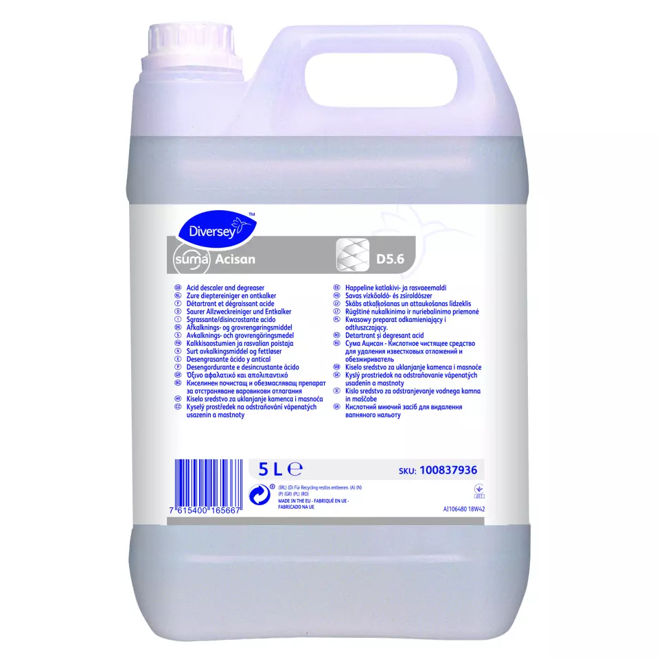 Suma 100837936, Acisan D5.6 Acidic All-Purpose Cleaner for Surfaces and Floors 5L, image 1, gallery thumbnail