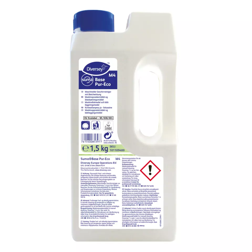Suma 101109400, Base Pur-Eco M4 Aluminum-Safe Dishwasher Detergent for Manual Dosing 1.5kg, image 1, gallery thumbnail