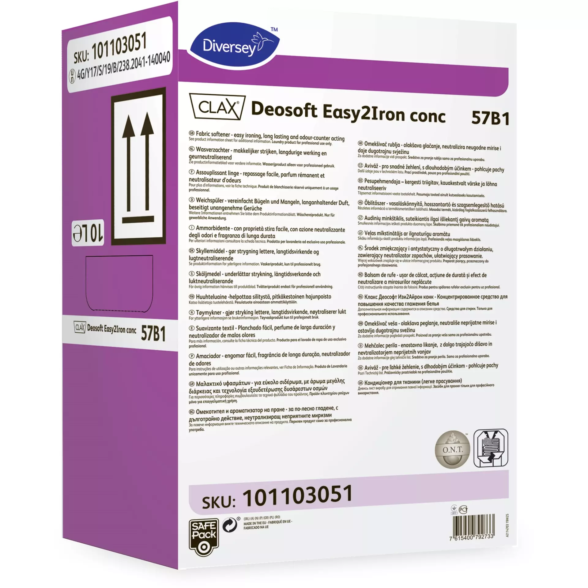 Clax 101103051, Deosoft Easy2Iron conc Fabric Softener 10L, image 1