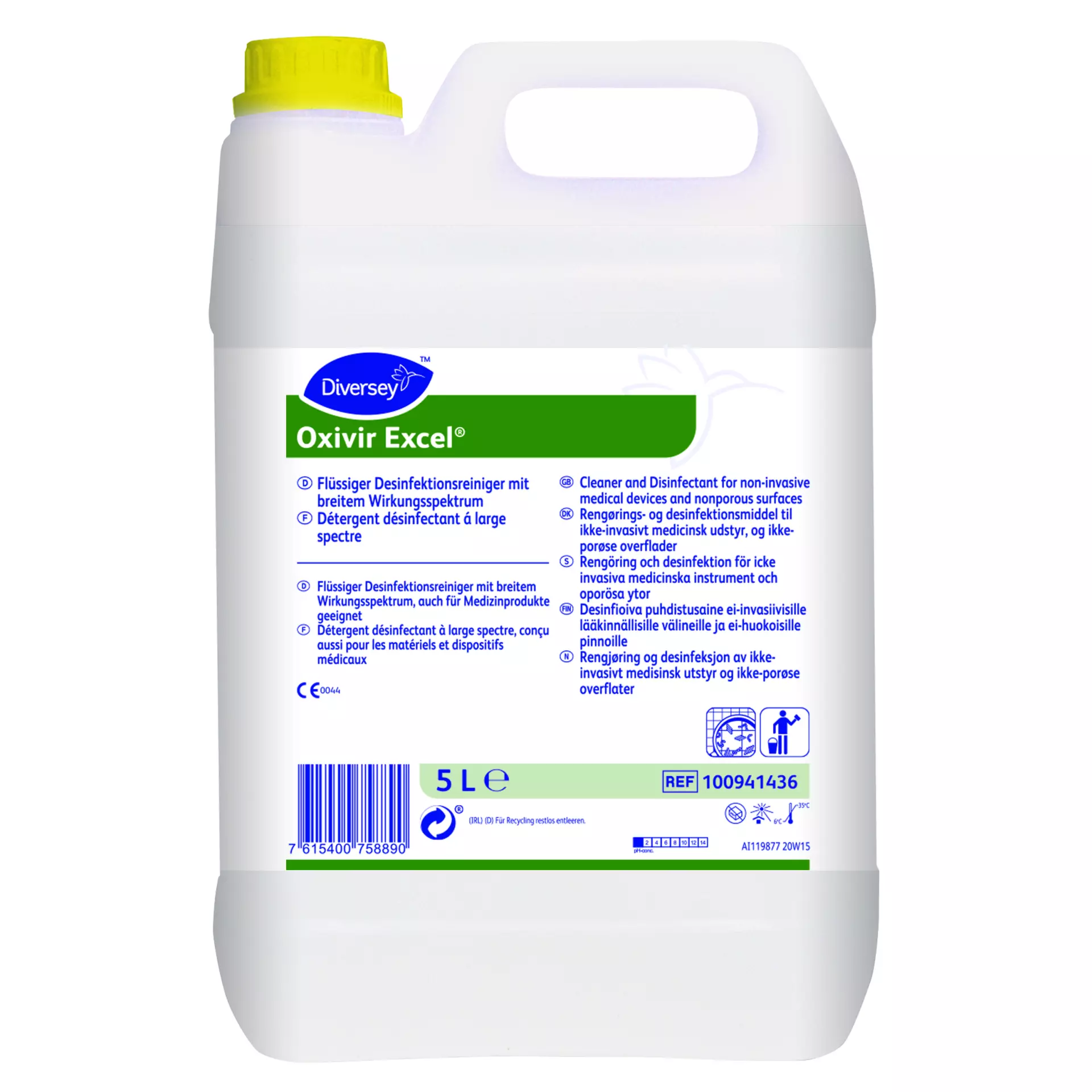 Oxivir 100941436, Excel Disinfectant Cleaner with Outstanding Virucidal Efficacy 5L, image 1
