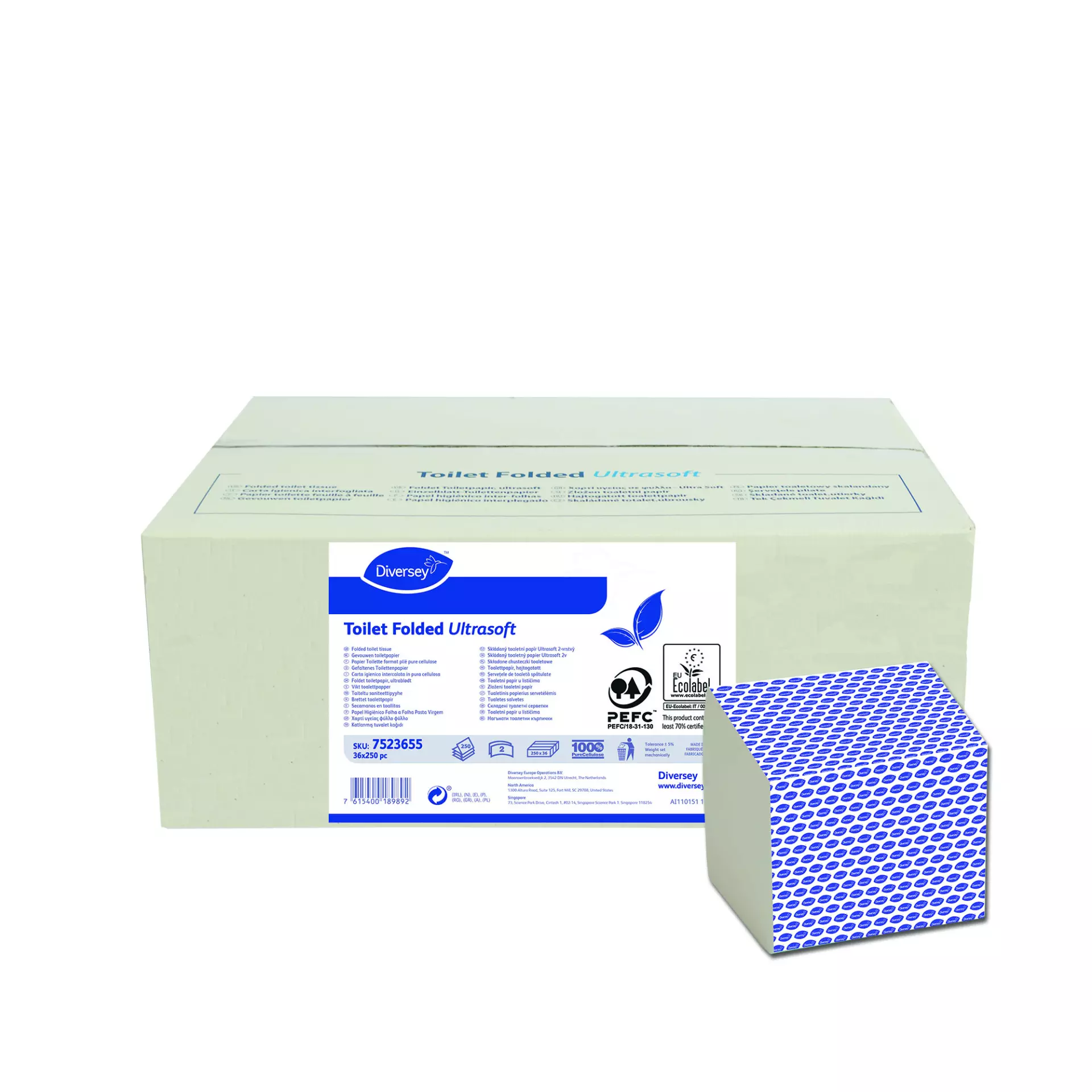 Diversey 7523655, Folded Toilet Paper Ultrasoft, image 1