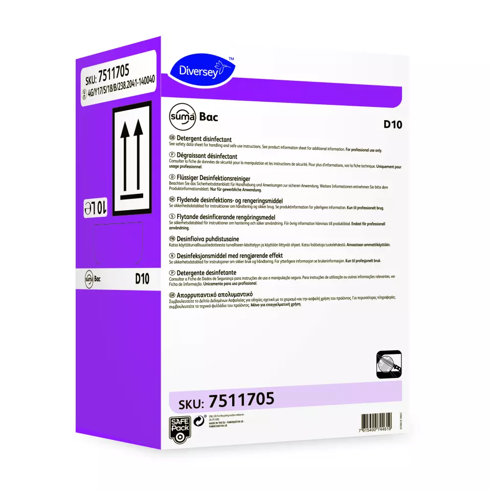 Suma 7511705, Bac D10 Liquid Disinfectant Cleaner 10L, image 1, gallery thumbnail