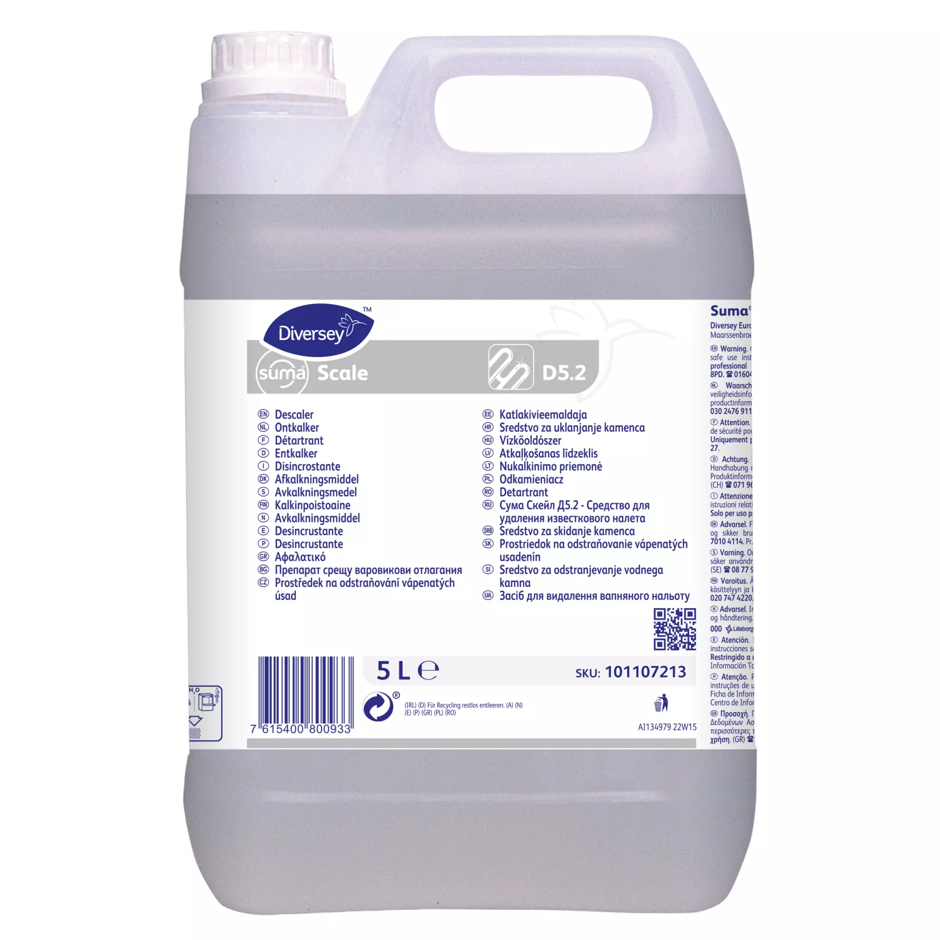 Suma 101107213, Scale D5.2 Acidic Cleaner and Descaler for Kitchen Appliances and Dishwashers 5L, image 1