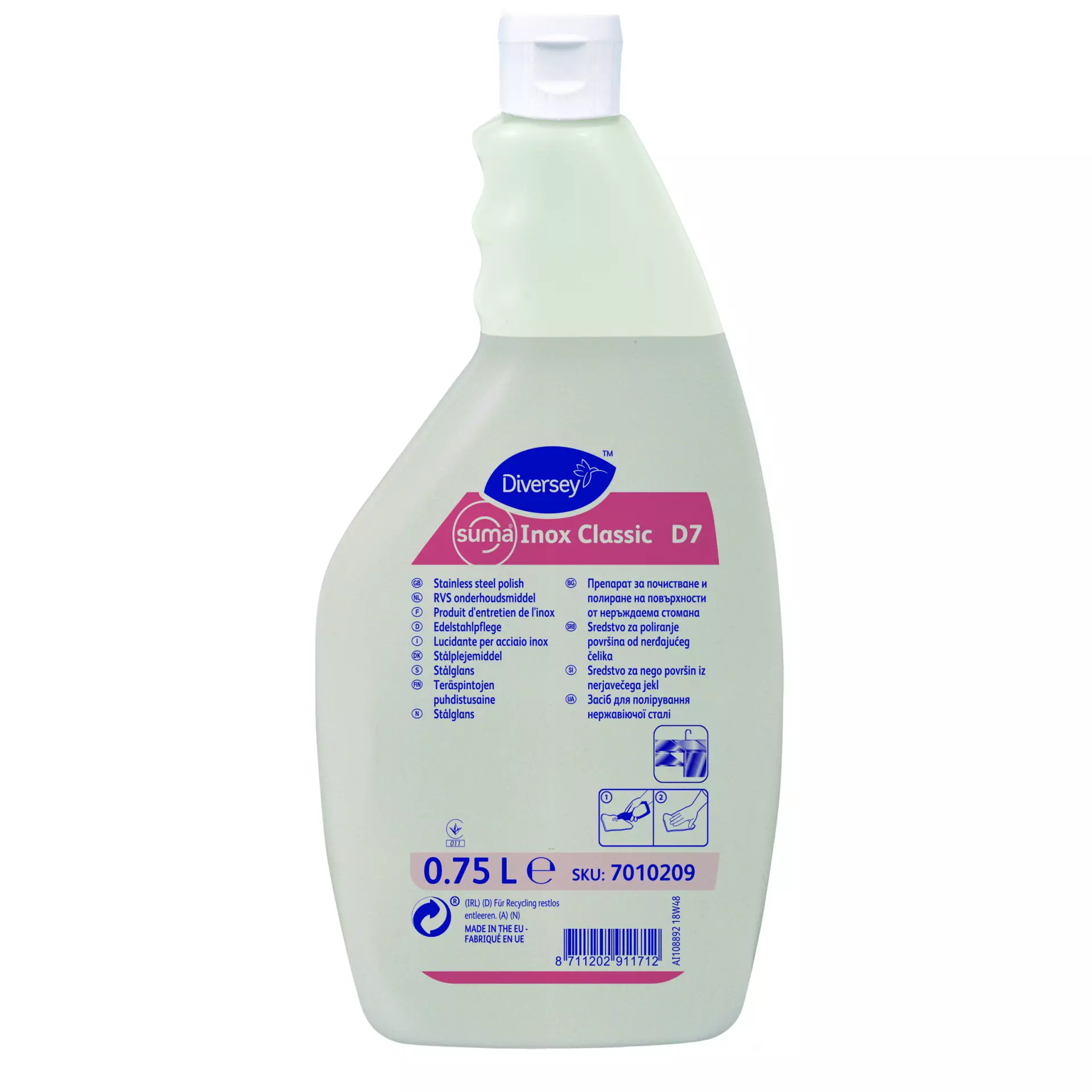 Suma 7010209, Inox Classic D7 Oil-Based Stainless Steel Care 0.75L, image 1
