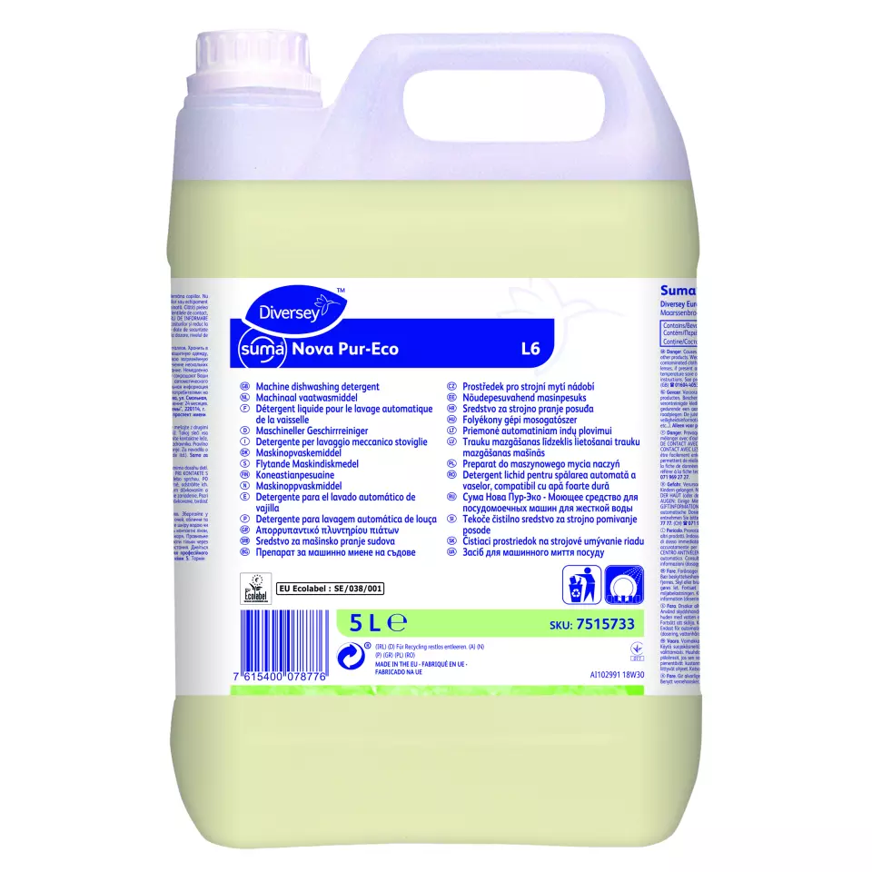 Suma 7515733, Nova Pur-Eco L6 Machine Dishwashing Detergent Chlorine and NTA-Free, image 1, gallery thumbnail