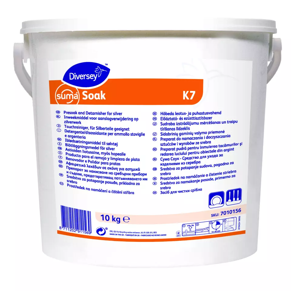 Suma 7010156, Soak K7 Cutlery Soaking Cleaner and Silver Cleaner 10kg, image 1, gallery thumbnail