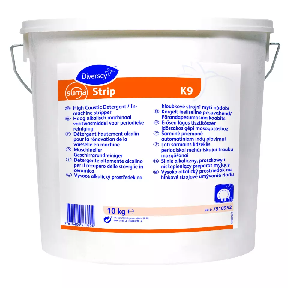 Suma 7510952, Strip K9 Low-Foaming Highly Alkaline Machine Dishware Detergent 10kg, image 1, gallery thumbnail