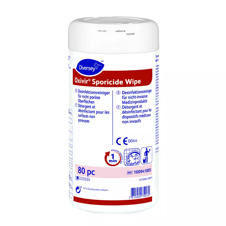 Oxivir 100941885, Sporicide Wipe Disinfectant Wipes for Non-Invasive Medical Devices 20x30cm, image 1, gallery thumbnail