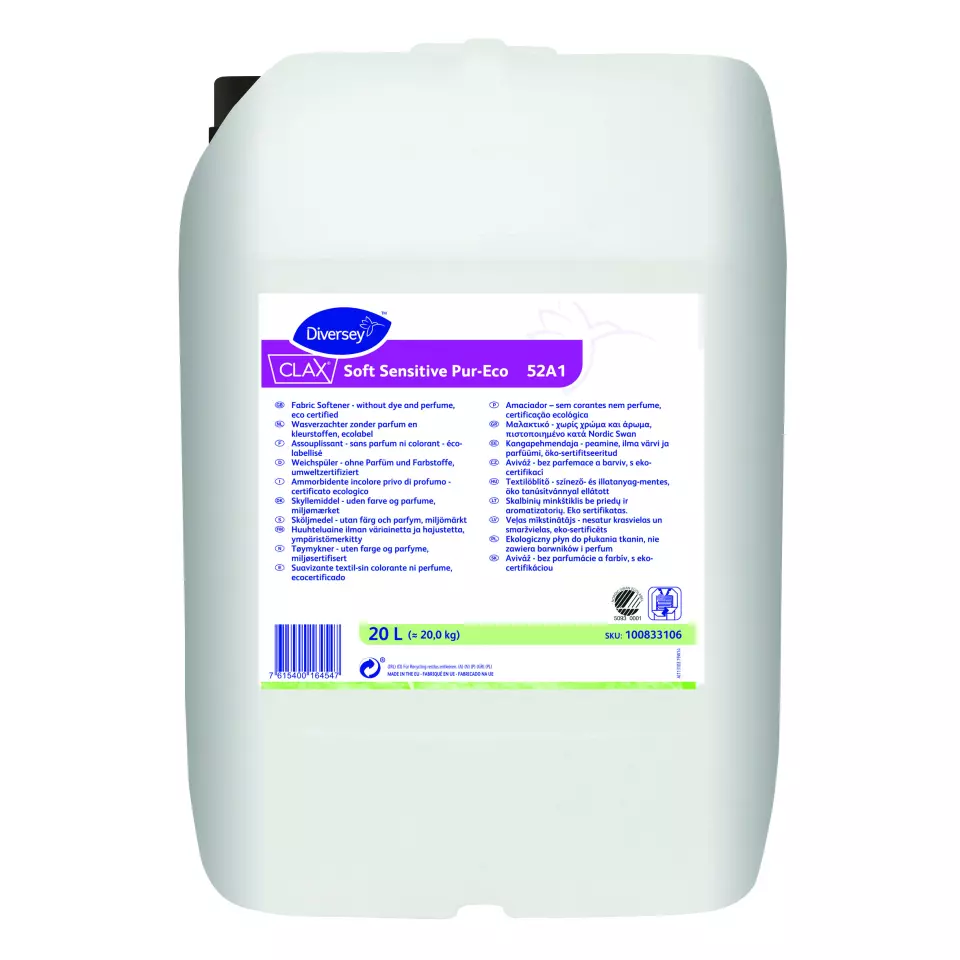 Clax 100833106, Soft Sensitive Pur-Eco Fabric Softener 20L, image 1, gallery thumbnail