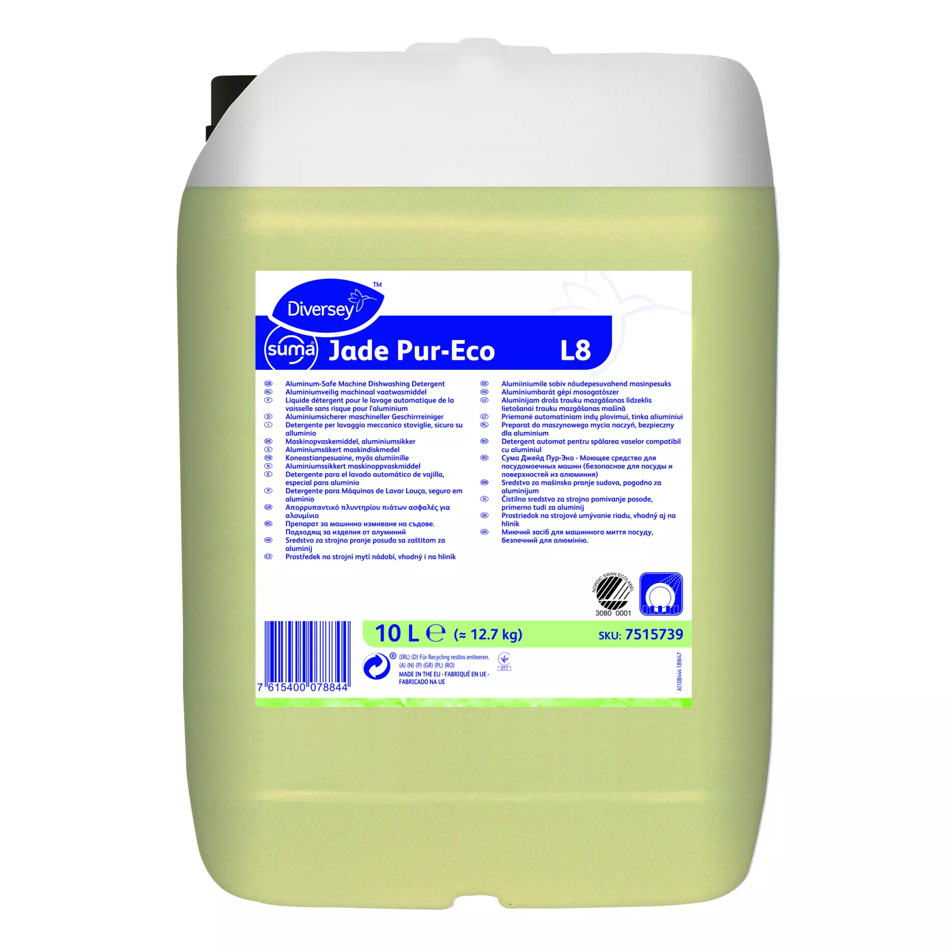 Suma 7515739, Jade Pur-Eco L8 Machine Dishwasher Detergent for All Water Hardness Levels Aluminum-Safe 10L, image 1