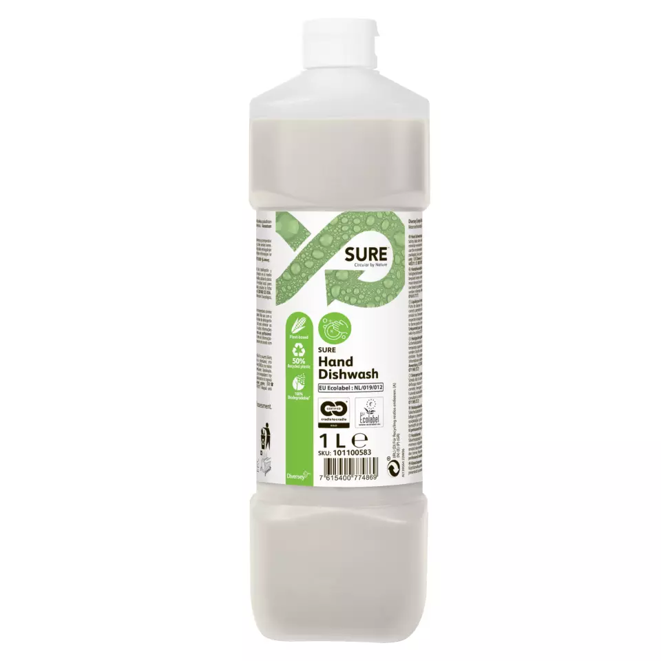SURE 101100583, Hand Dishwash Environmentally Friendly Liquid Hand Dishwashing Detergent 1L, image 1, gallery thumbnail