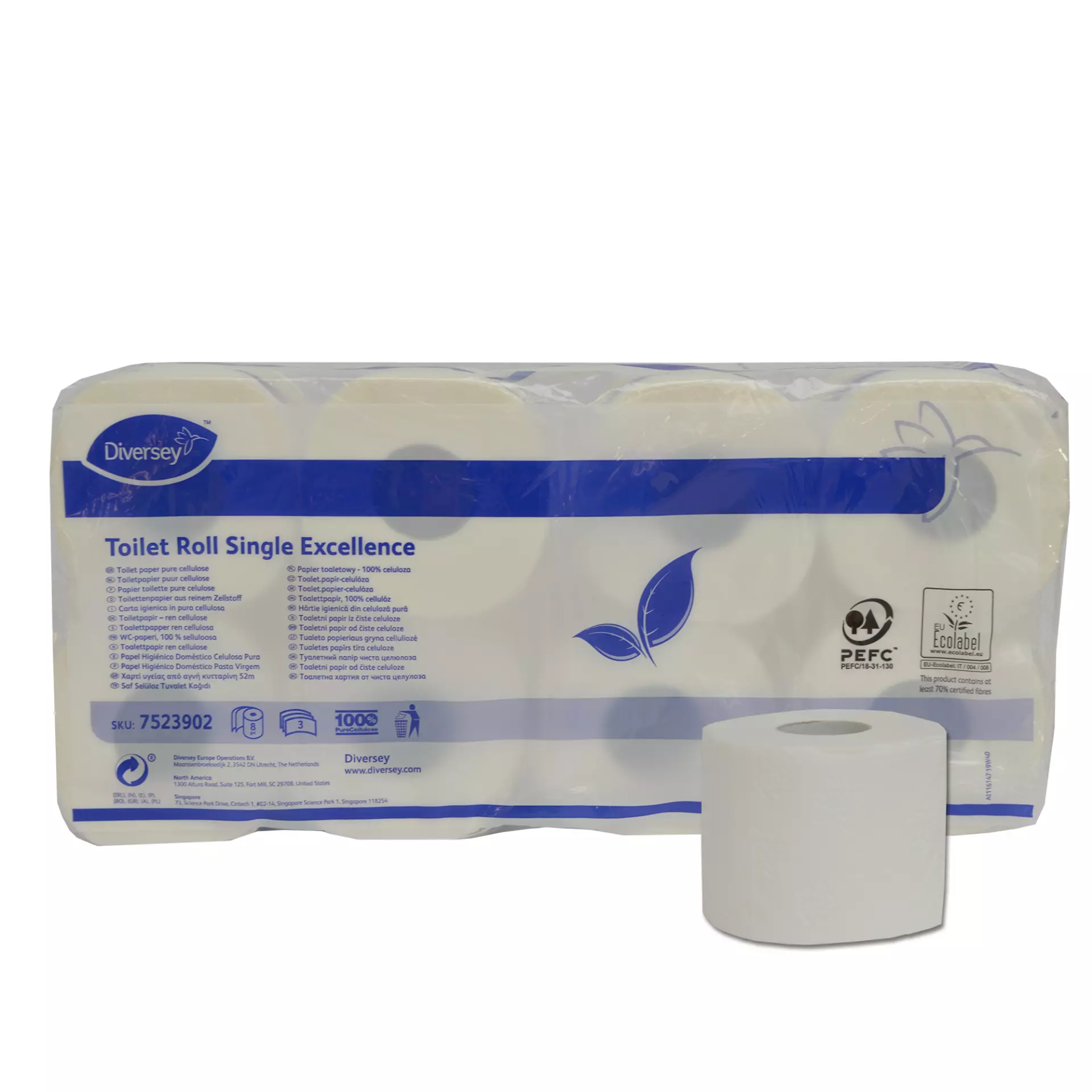 Diversey 7523902, Toilet Paper Single Excellence, image 1