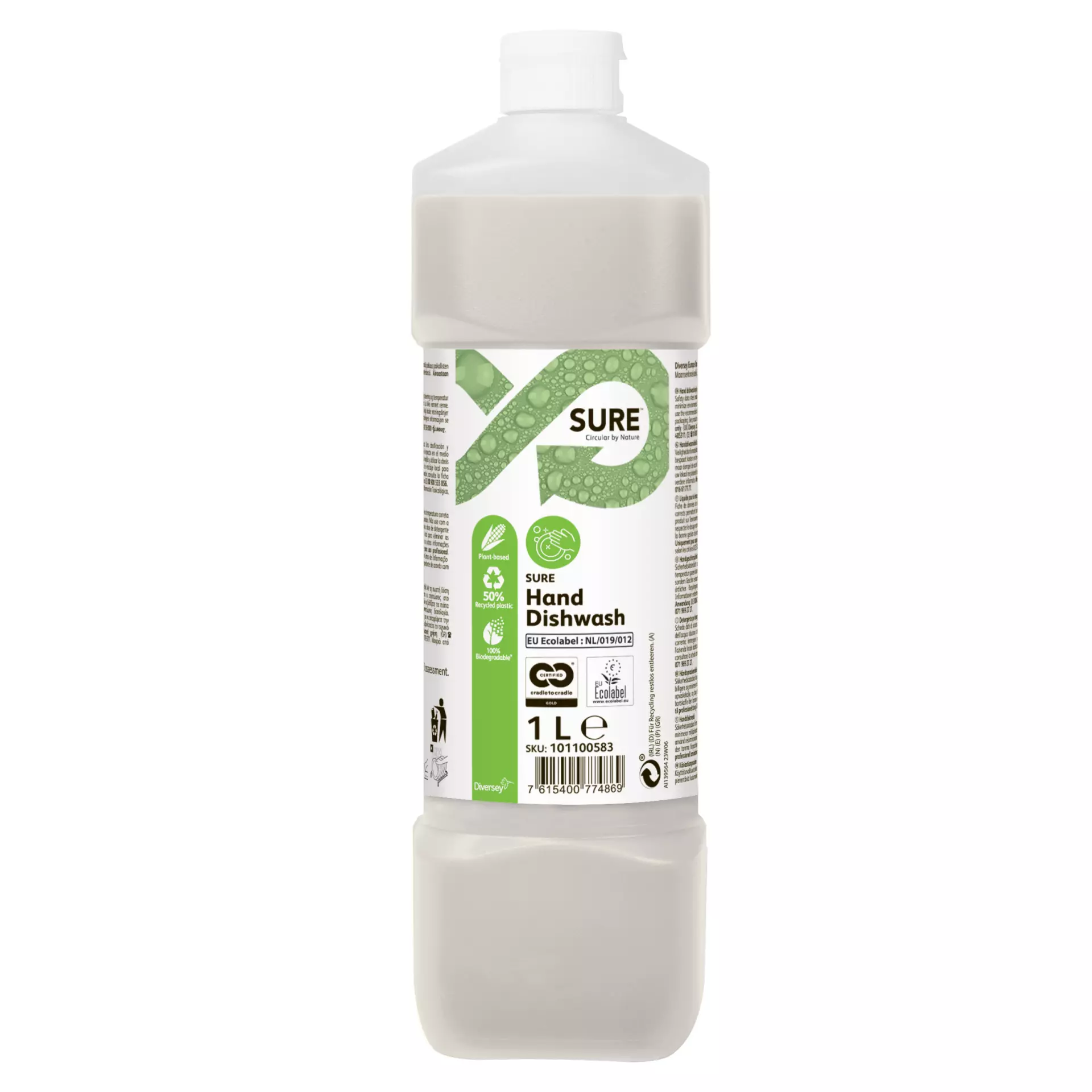 SURE 101100583, Hand Dishwash Environmentally Friendly Liquid Hand Dishwashing Detergent 1L, image 1