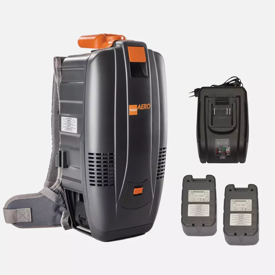 TASKI 7524503, AERO BP Lithium Starter Set Ultra Lightweight Backpack Vacuum with Lithium-Ion Technology, image 1, gallery thumbnail