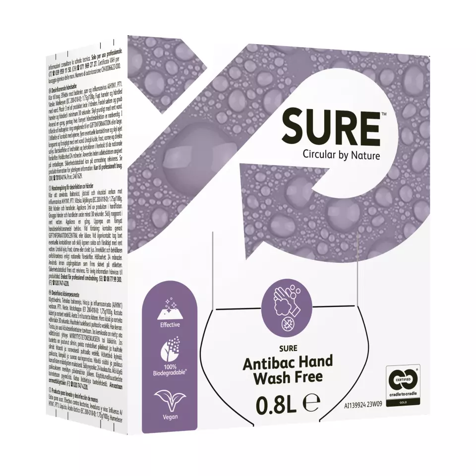 SURE 100900220, Antibac Hand Wash Free Antibacterial Soap Perfume and Dye Free 0.8L, image 1, gallery thumbnail
