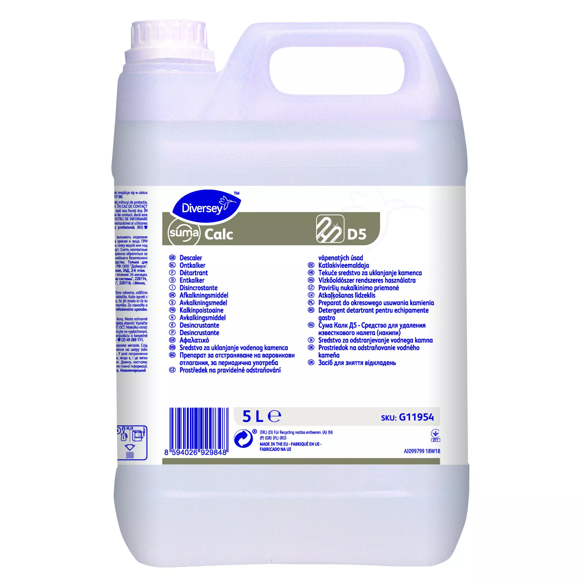 Suma G11954, Calc D5 Cleaner and Strong Descaler for Kitchen Equipment/Dishwashers 5L, image 1