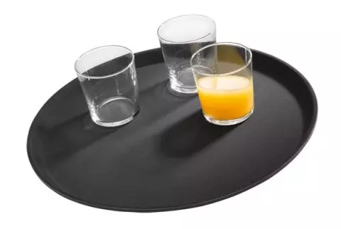 APS GASTRO Glass Fibre Reinforced Plastic Tray Ø 27.5cm, Height: 2cm, Black