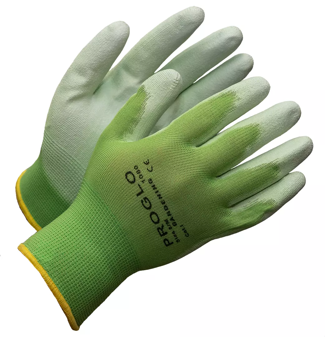 Proglo 1080, PU Coated Green Nylon Glove