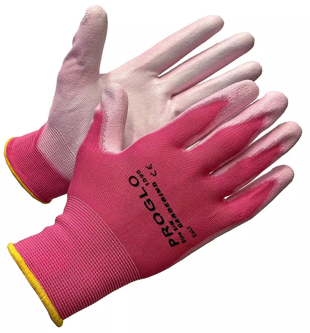 PROGLO 1090, PU-Coated Pink Nylon Glove, image 1