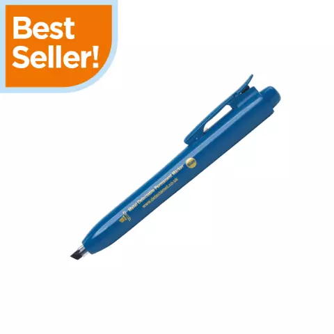 Detectamet Retractable Permanent Marker with Split Ring, Chisel Tip, Red Ink