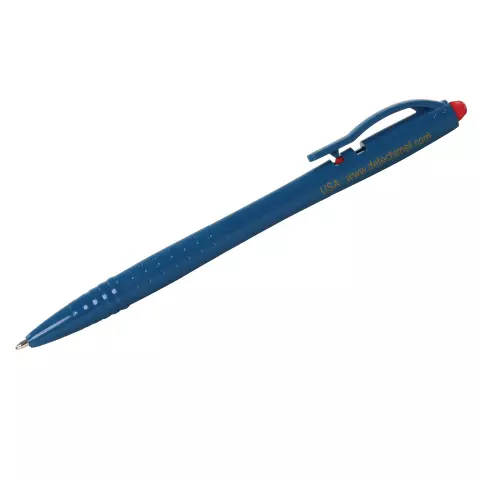 Detectamet Economy Retractable Pen with Clip, Red Ink