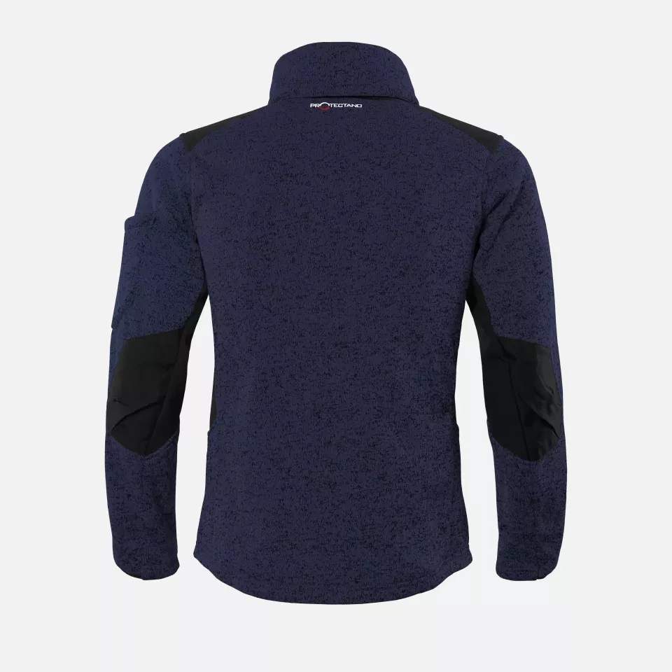 Qualitex NM-65013-0500, Knitted Fleece Jacket Navy/Melange, image 2, gallery thumbnail