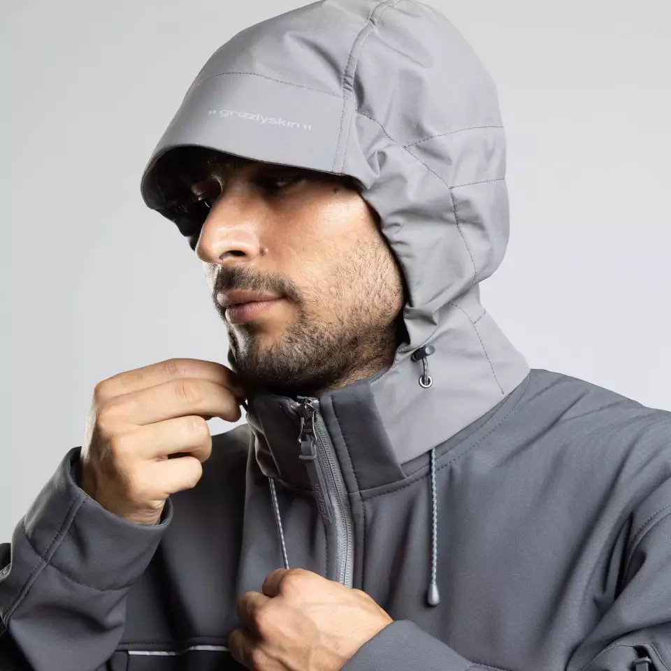 Grizzlyskin NU-97101-3300, Resist Hood for Hybrid Softshell Jacket Grey, image 3, gallery thumbnail