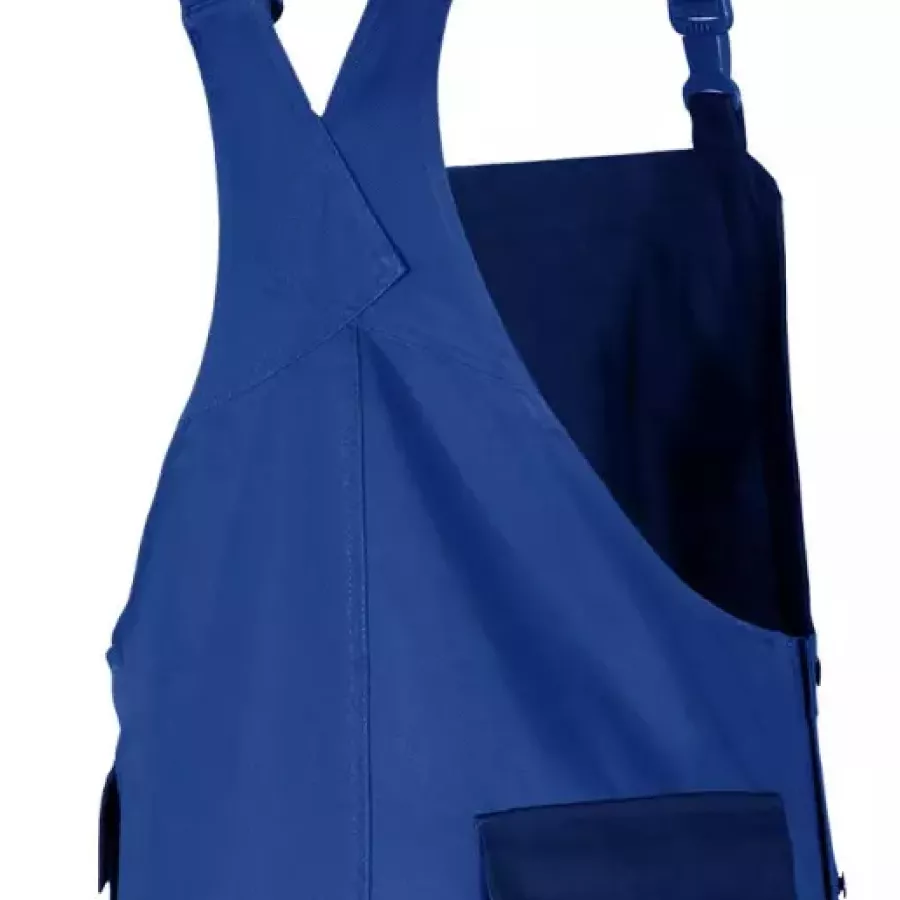 **High-Cut Crossover Back Panel**  helps the bib and brace stay comfortably in place as you work.