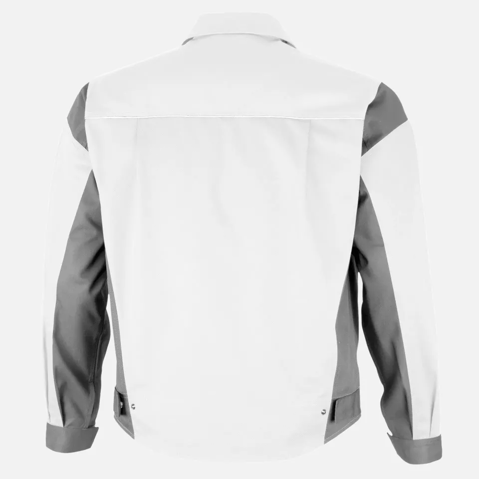Qualitex NM-43006-3032, PRO Waist Jacket White/Grey, image 2, gallery thumbnail