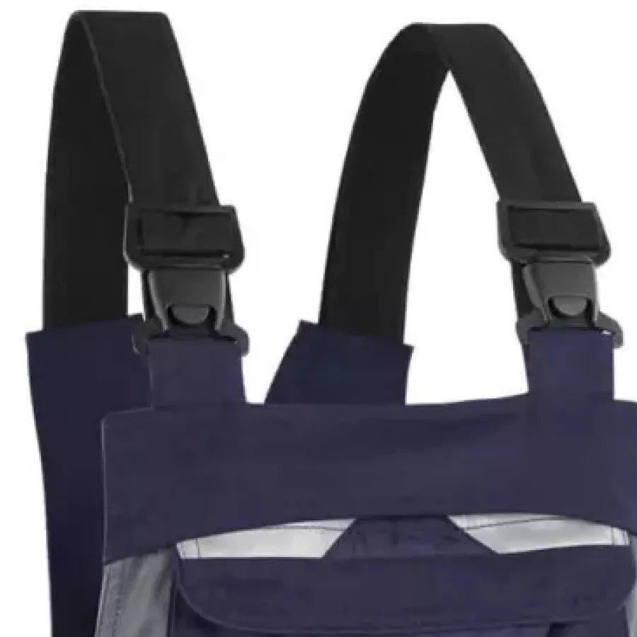 Elastische Träger mit Sicherheitsschnalle sorgen für einen sicheren, verstellbaren Sitz, der auch bei Bewegung bequem bleibt.