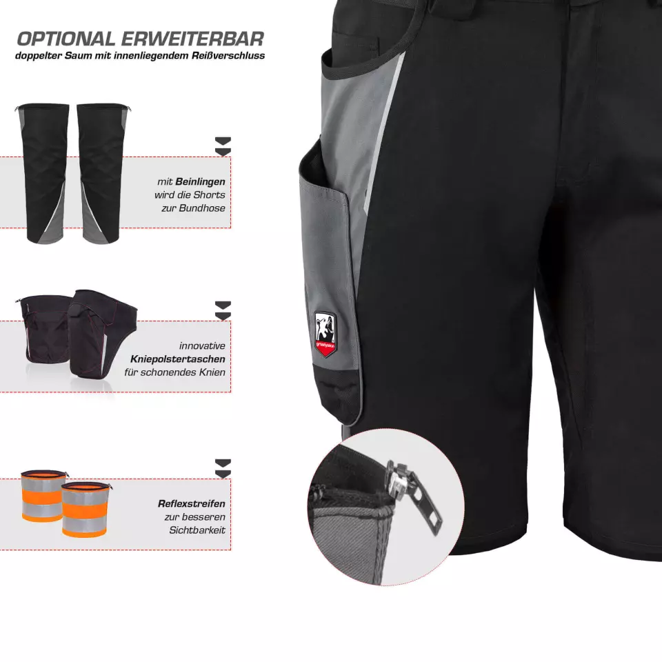 Grizzlyskin GIM3608, IRON Shorts Black/Grey, image 3, gallery thumbnail