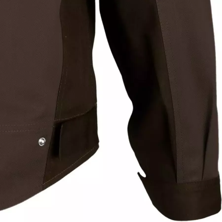 **Ärmelbündchen mit Klettverschluss** ermöglichen eine schnelle, verstellbare Passform für sicheren Tragekomfort an den Handgelenken.