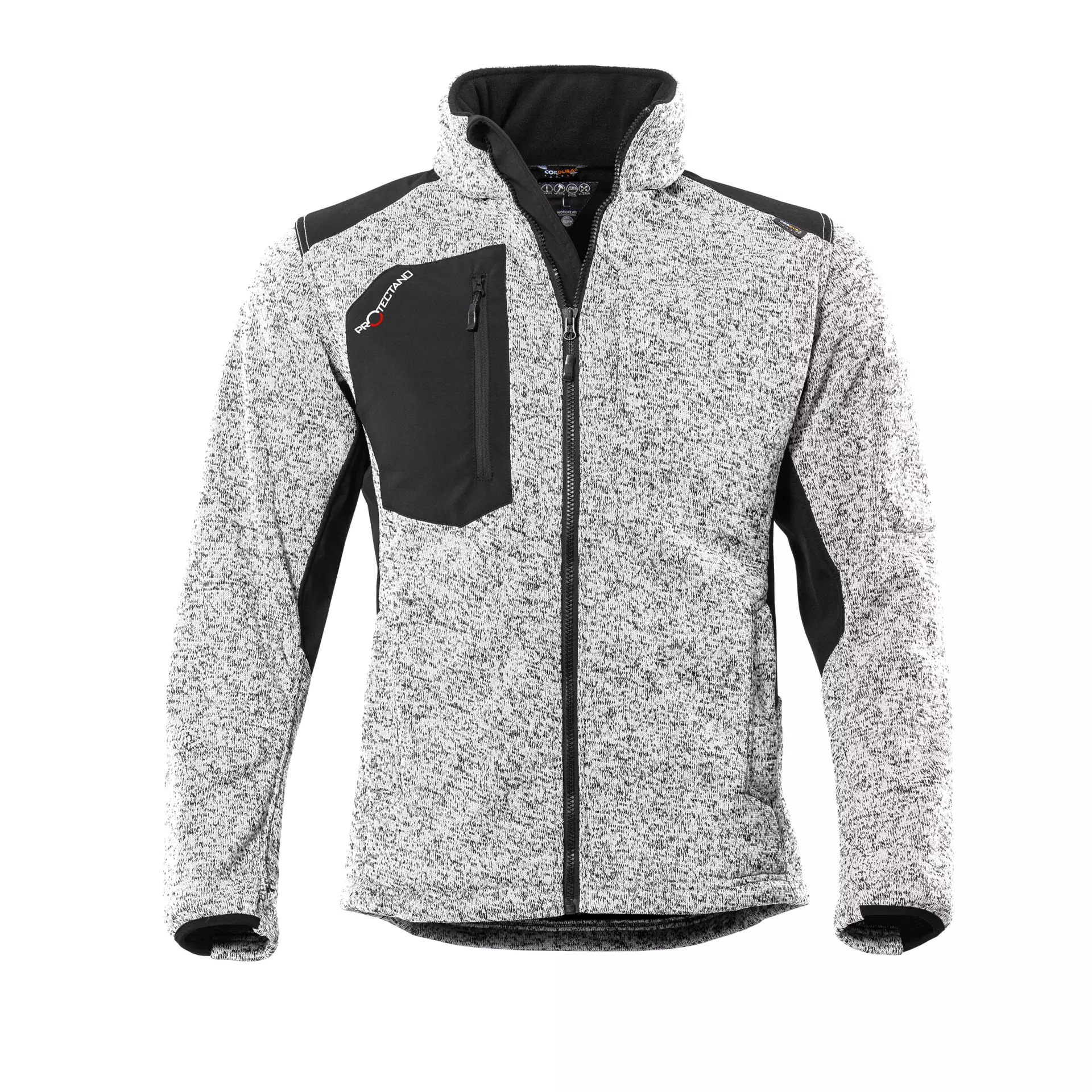 Qualitex NM-65013-3000, Knitted Fleece Jacket White/Heathered, image 1