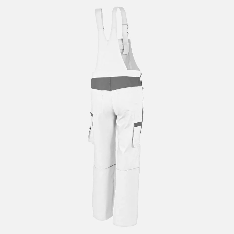 Qualitex NM-41006-3032, PRO Bib and Brace White/Grey, image 2, gallery thumbnail