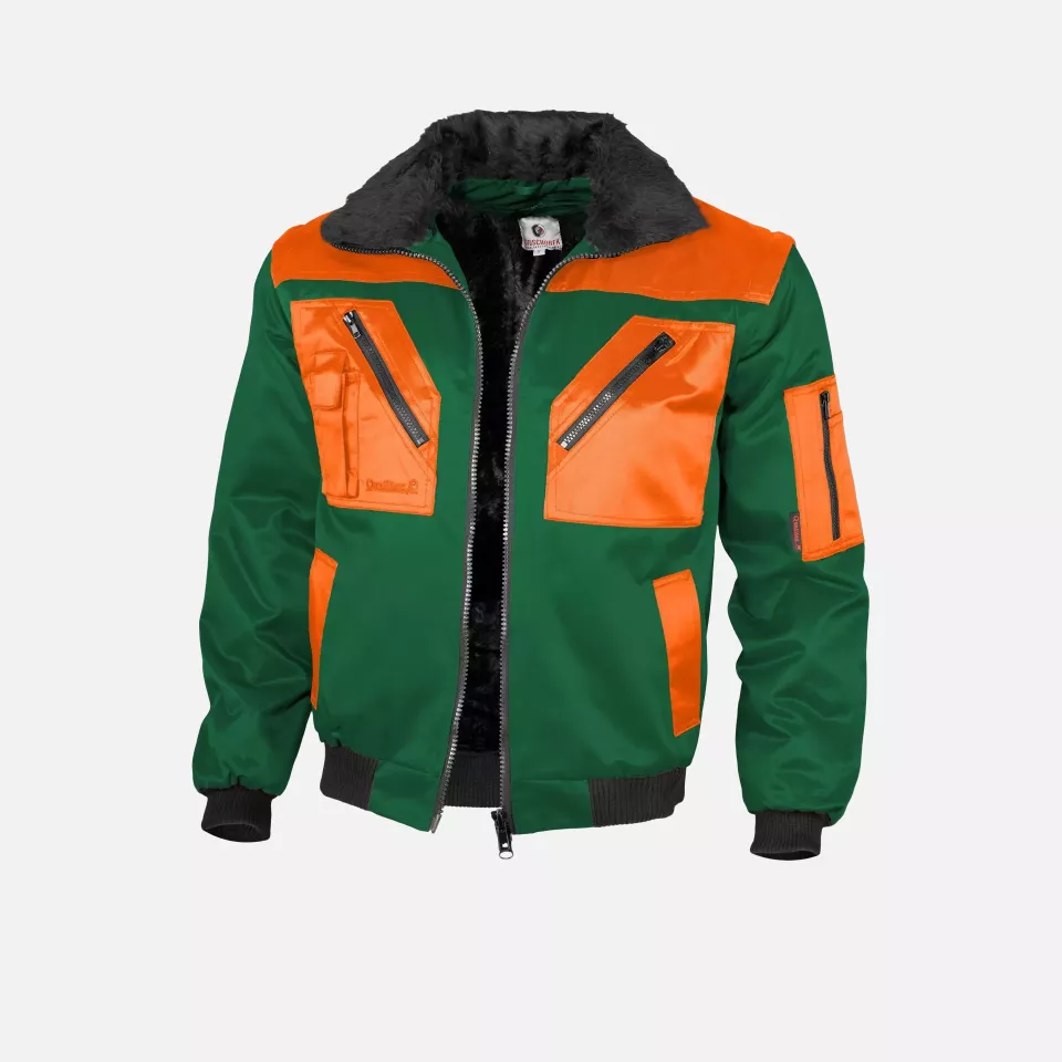 Qualitex NM-70001-1322, Zweifarbig Pilotenjacke grün/orange, image 1, gallery thumbnail