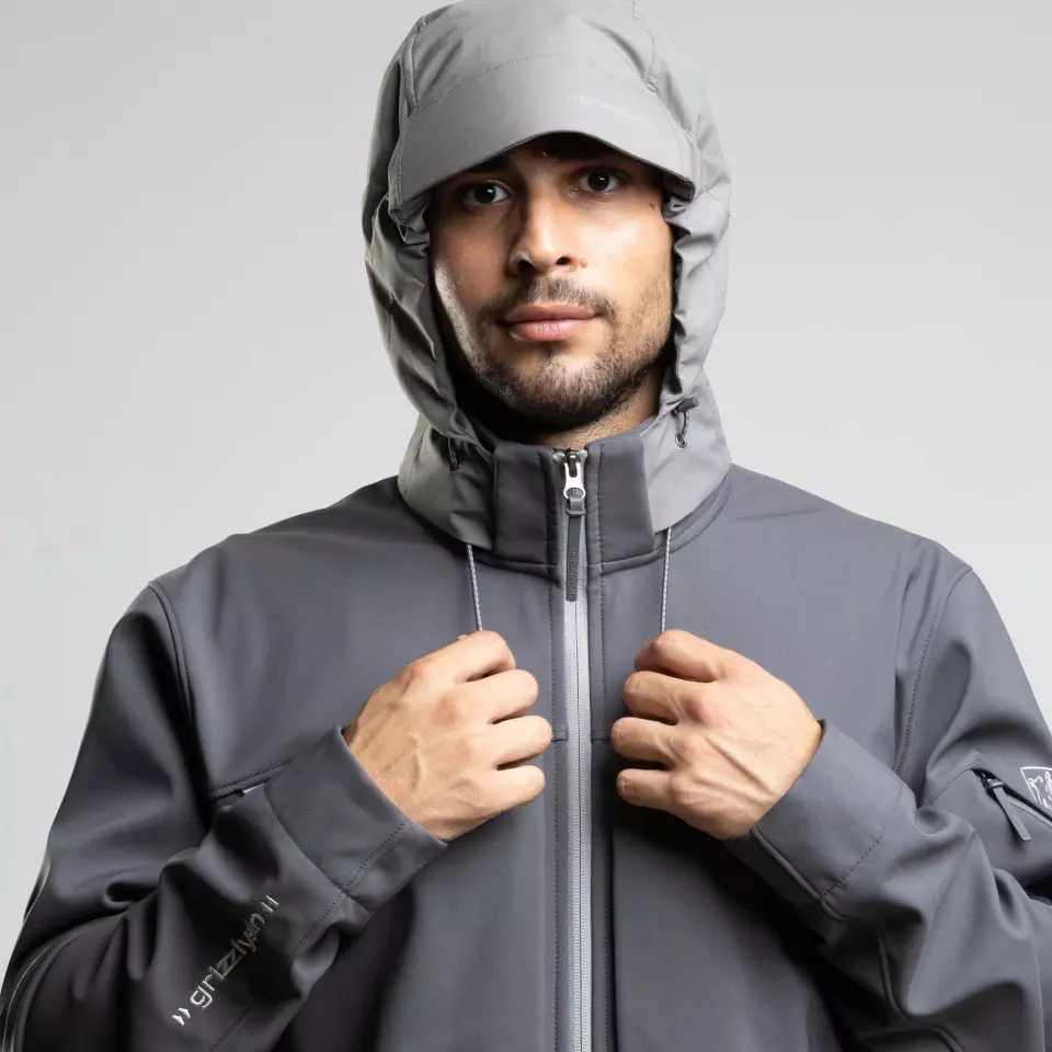 Grizzlyskin NU-97101-3300, Resist Hood for Hybrid Softshell Jacket Grey, image 1, gallery thumbnail