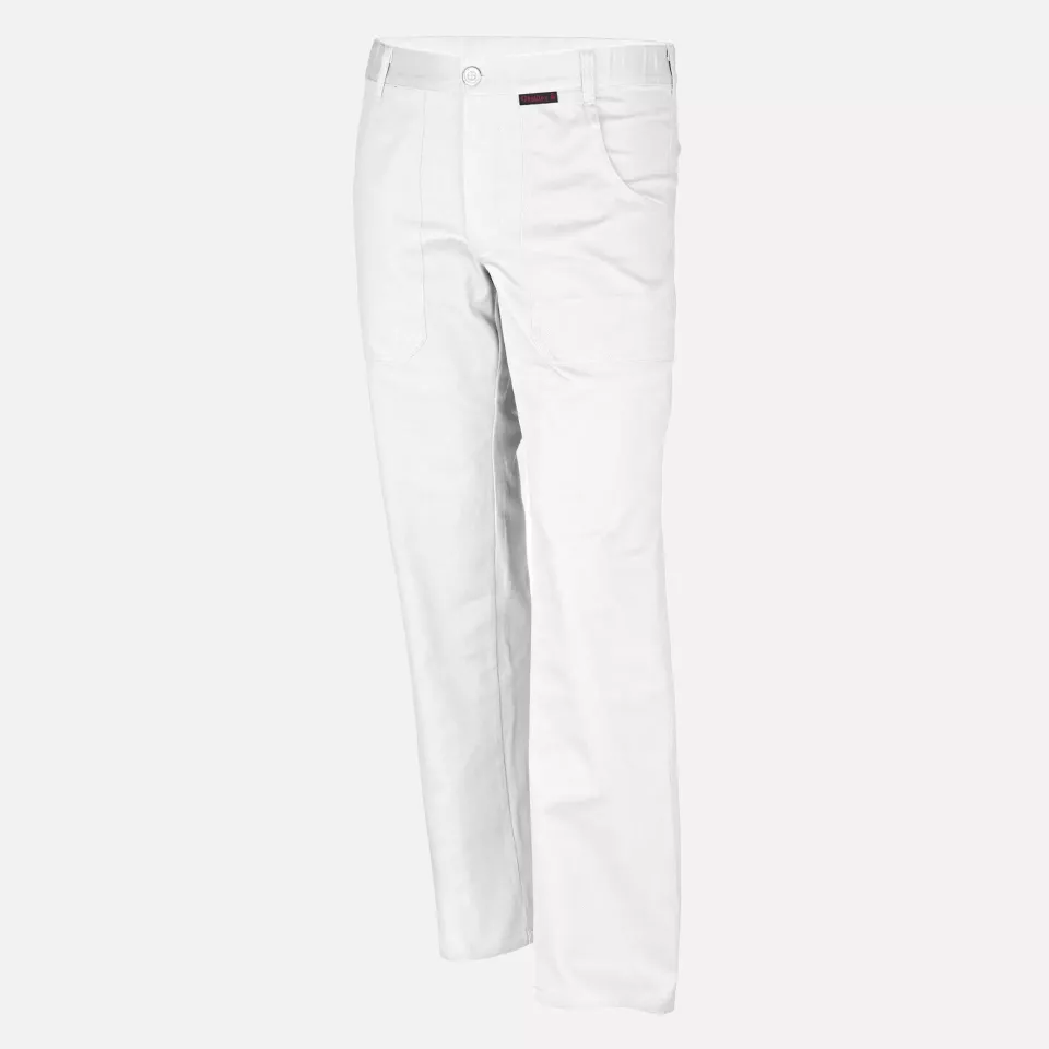 Qualitex NM-42002-3000, Classic White Waist Trousers, image 1, gallery thumbnail