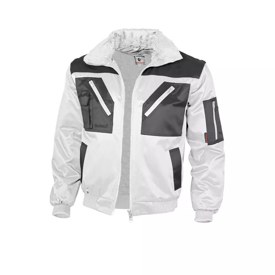 Qualitex NM-70001-3032, Two-Tone Pilot Jacket White/Grey, image 1, gallery thumbnail