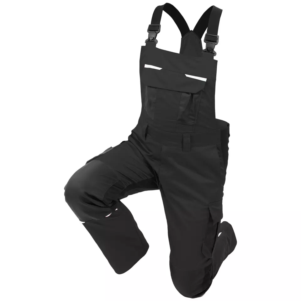 Qualitex NM-41014-3600, IND Bib Overall Black, image 1, gallery thumbnail