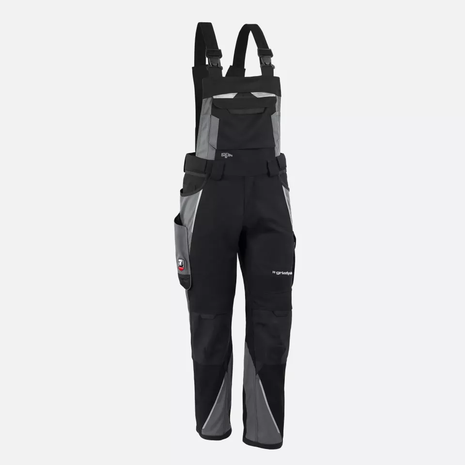 Grizzlyskin GIM3708, IRON Bib and Brace Black/Grey, image 1, gallery thumbnail