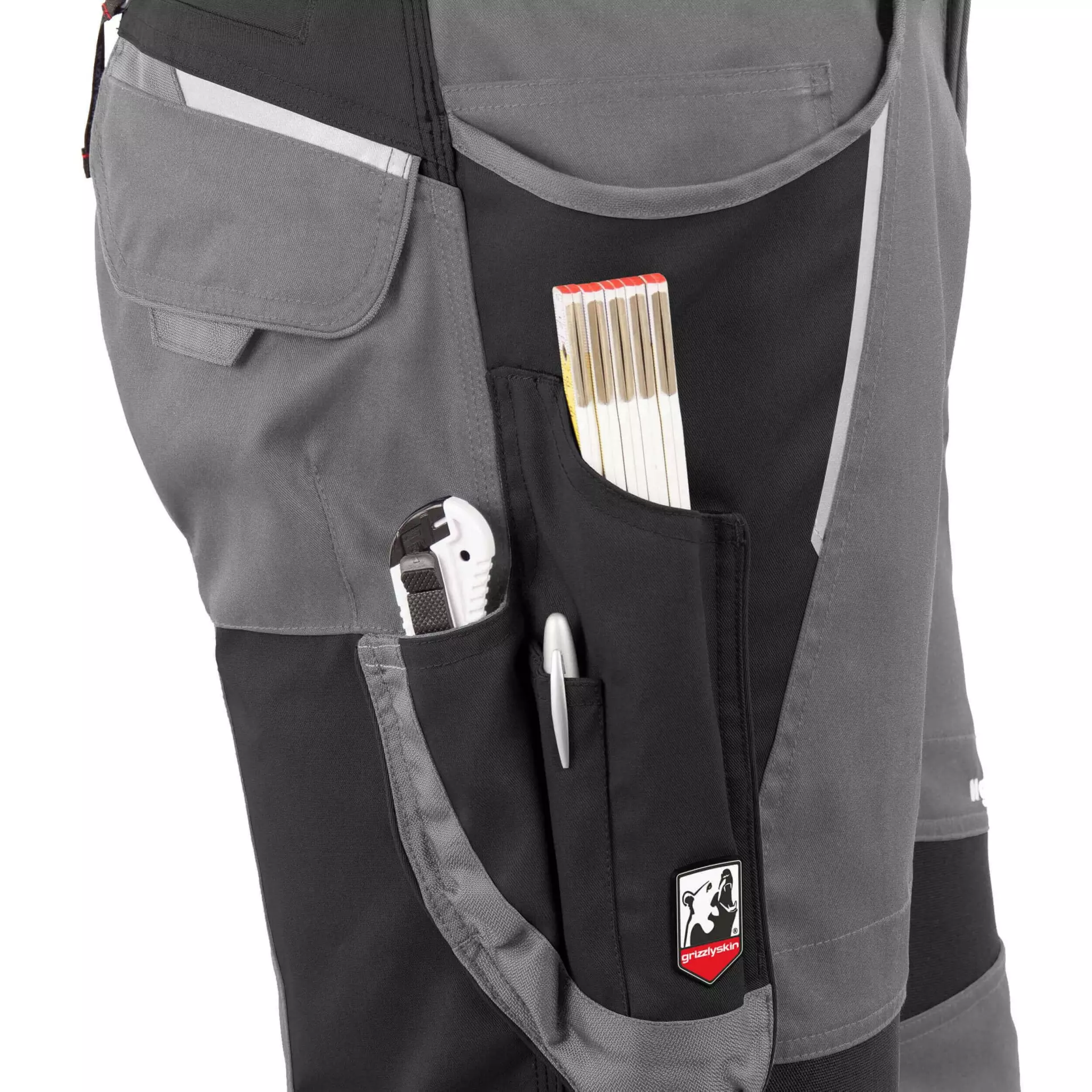 Grizzlyskin GIM3707, IRON Bib and Brace Grey/Black, image 4