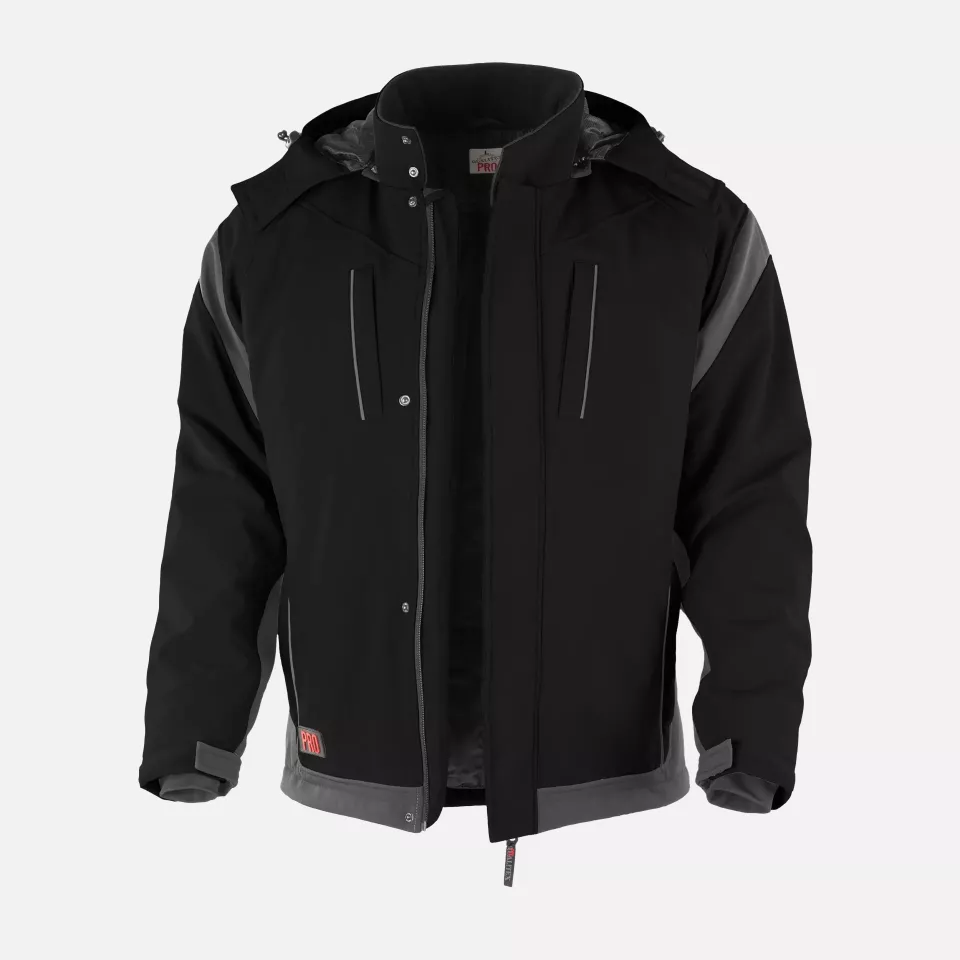 Qualitex NM-67006-3632, PRO Softshelljacke schwarz/grau, image 1, gallery thumbnail