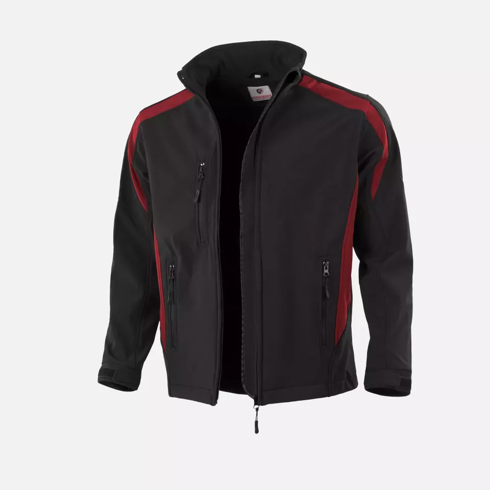Qualitex NM-66001-3623, Softshell Jacket Black/Red, image 1, gallery thumbnail