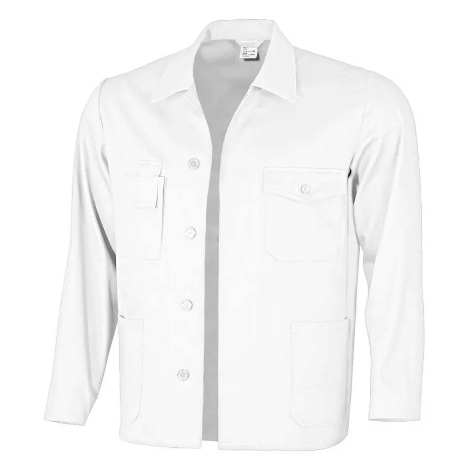 Qualitex NM-44001-3000, Basic White Work Jacket, image 1, gallery thumbnail