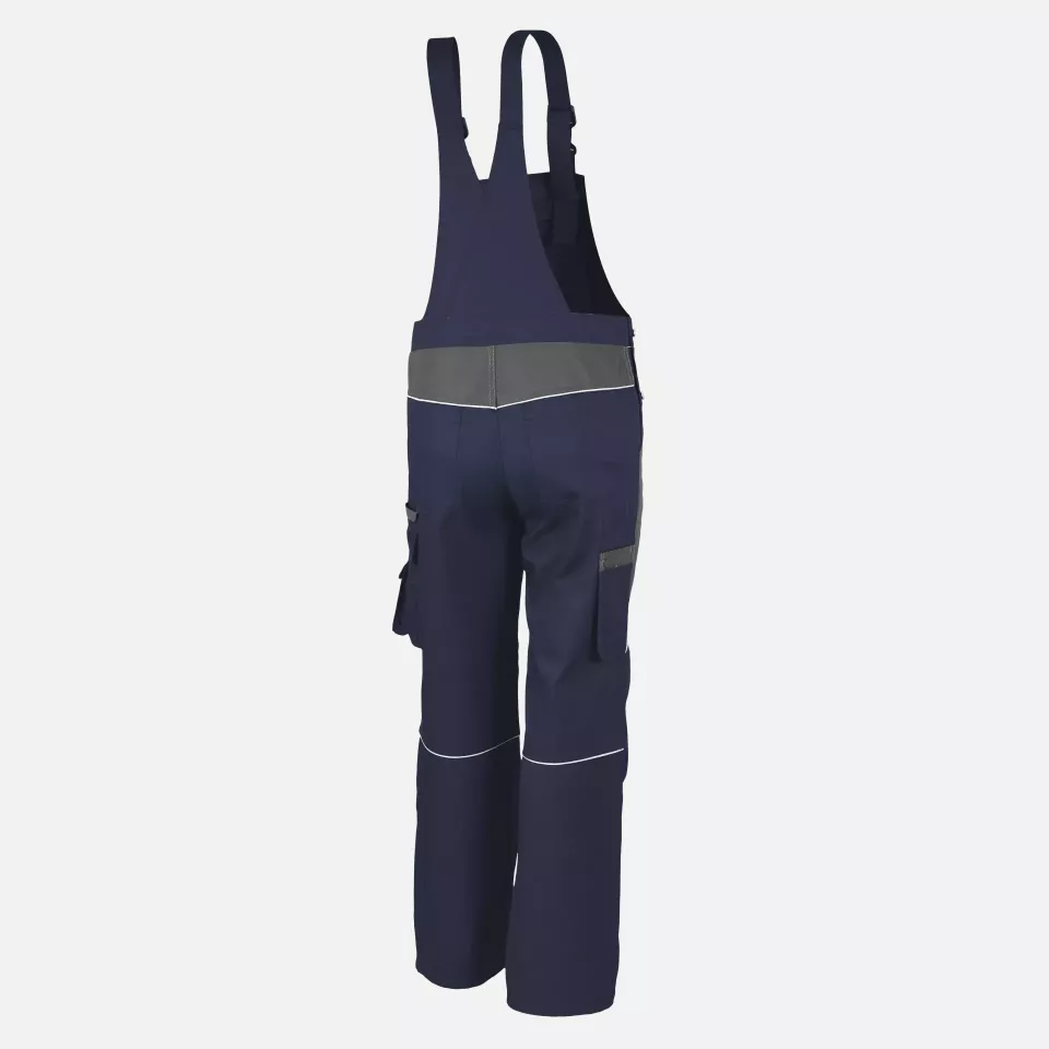 Qualitex NM-41006-0532, PRO Bib and Brace Navy/Grey, image 2, gallery thumbnail