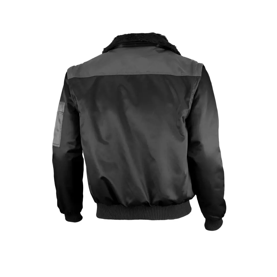 Qualitex NM-70001-3632, Zweifarbig Pilotenjacke schwarz/grau, image 2, gallery thumbnail