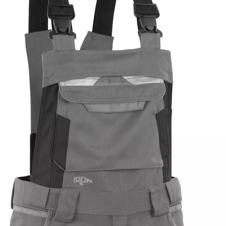 Grizzlyskin GIM3707, IRON Bib and Brace Grey/Black, image 3, gallery thumbnail
