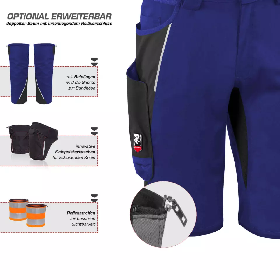 Grizzlyskin GIM3600, IRON Shorts kornblau/schwarz, image 3, gallery thumbnail