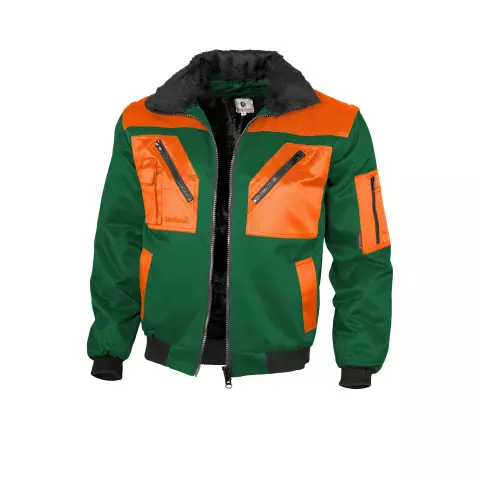 Qualitex Two-Tone Pilot Jacket Green/Orange